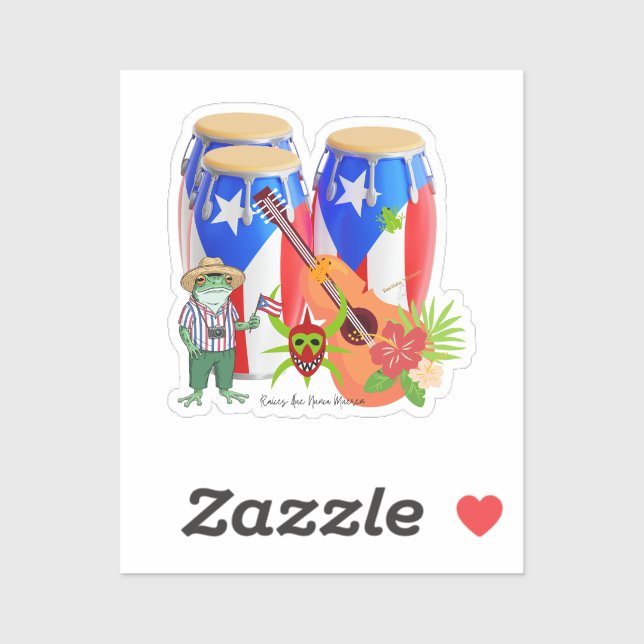 Puerto Rican Cultural - Custom-Cut Vinyl Sticker  (Sheet)