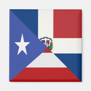 Puerto Rican Dominican Flag PR DR Republic Magnet