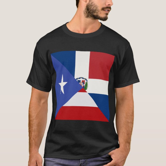 Puerto Rican Dominican Flag | PR DR Republic T-Shirt (Front)