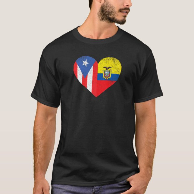 Puerto Rican Ecuadorian Flag Puerto Rico Ecuador H T-Shirt (Front)