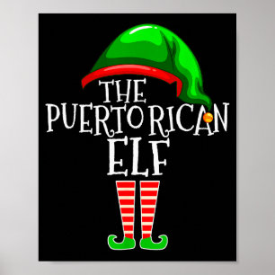 Puerto Rican Elf Family Matching Group Christmas G Poster