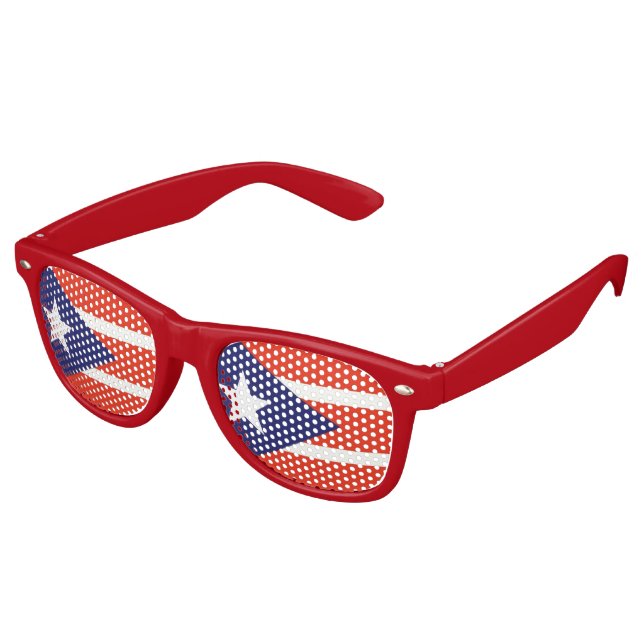 Puerto rican festive retro sunglasses (Angled)