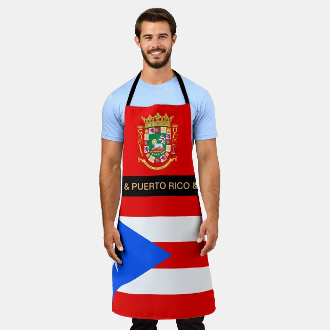 Puerto Rican Flag Apron, Puerto Rico Chefs kitchen Apron (Worn)