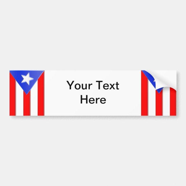 Puerto Rican Flag Bumper Sticker (Front)