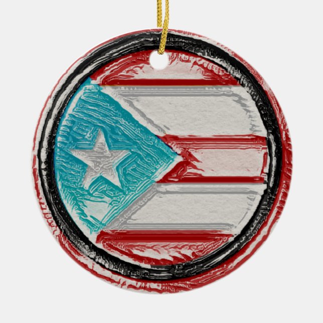 Puerto Rican Flag Circle Ornament (Front)