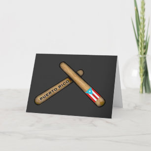 Puerto Rican Flag Claves Boricua Percussion Holiday Card