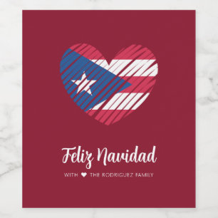 Puerto Rican Flag Coquito Wine Label