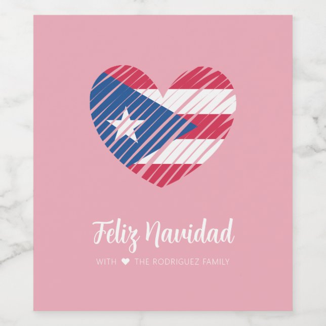 Puerto Rican Flag Coquito Wine Label (Single Label)