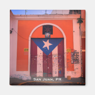 Puerto Rican Flag (Old San Juan, PR Street Art) Magnet