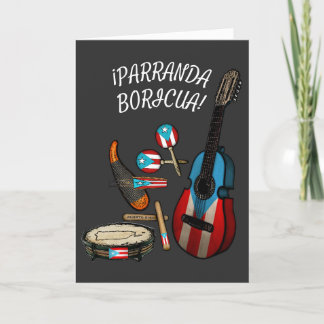 Puerto Rican Flag Parranda Boricua Holiday Card