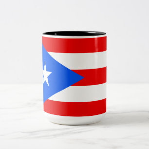 Puerto Rican Flag (Puerto Rico) Two-Tone Coffee Mug