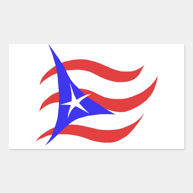 Puerto Rican Flag Rectangular Sticker (Front)