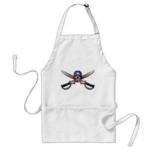 Puerto Rican Flag - Skull and Crossed Swords Standard Apron