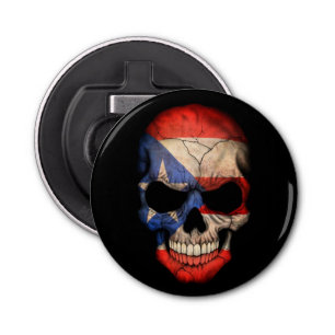 Puerto Rican Flag Skull Bottle Opener