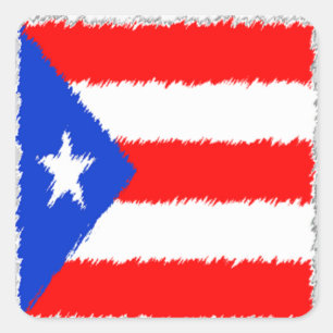 Puerto Rican Flag Square Sticker