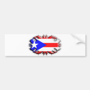 Puerto Rican Flag - Tribal Bumper Sticker
