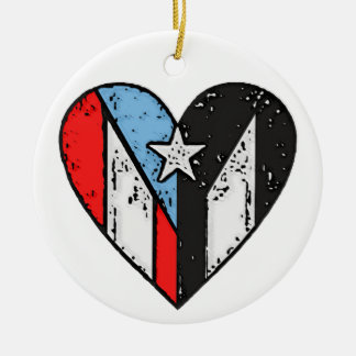Puerto Rican Flags | Boricua Heart, Personalised  Ceramic Ornament