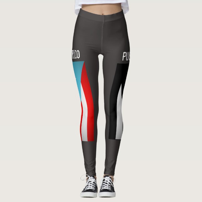 Puerto Rican Flags  Leggings (Front)