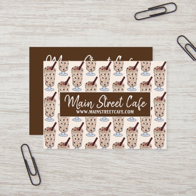 Puerto Rican Food Cuisine Arroz con Dulce Dessert Business Card (Front/Back In Situ)