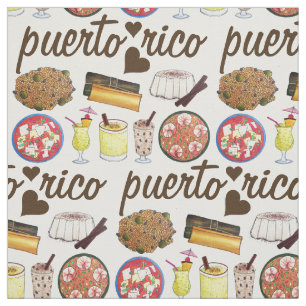 Puerto Rican Food Cuisine Love Puerto Rico Foodie Fabric