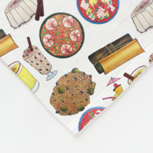 Puerto Rican Food Cuisine Love Puerto Rico Foodie Fleece Blanket