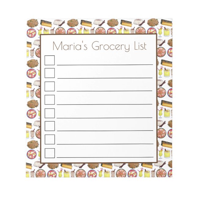 Puerto Rican Food Cuisine Love Puerto Rico Foodie Notepad (Front)