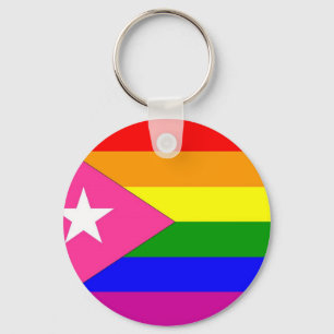 Puerto Rican Gay Pride Flag Key Ring