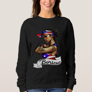 Puerto Rican Girl Boricua Puerto Rico Flag Pride W Sweatshirt