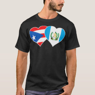 Puerto Rican Guatemalan Flag Heart Guatemala Puert T-Shirt