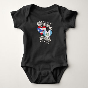 Puerto Rican Guatemalan Heart Flags Puerto Rico Gu Baby Bodysuit