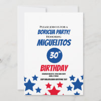 Puerto Rican Hispanic Latin Birthday Party Blue
