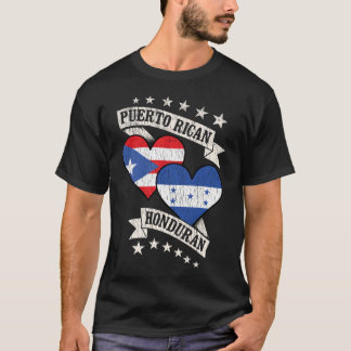 Puerto Rican Honduran Heart Flags T-Shirt