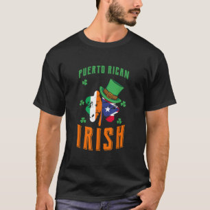 Puerto Rican Irish Flag Hat Shamrock St Patricks D T-Shirt