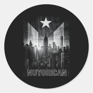 Puerto rican ny men women taino flag puerto rico classic round sticker