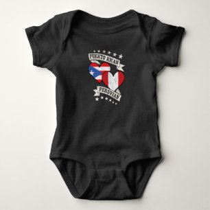 Puerto Rican Peruvian Heart Flags Puerto Rico Peru Baby Bodysuit