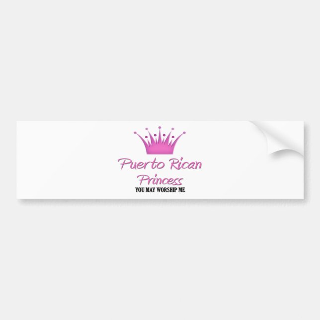 Puerto Rican Princess Bumper Sticker (Front)