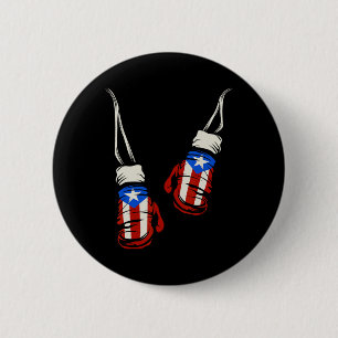 Puerto Rican Puerto Rico Boxing Gloves Flag T Shir 6 Cm Round Badge