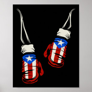 Puerto Rican Puerto Rico Boxing Gloves Flag T Shir Poster