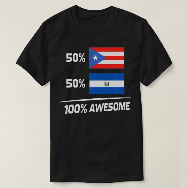 Puerto Rican Salvadorian Flag Puerto Rico El Salva T-Shirt (Design Front)