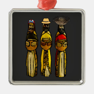 Puerto Rican Three Wise Men Metal Ornament