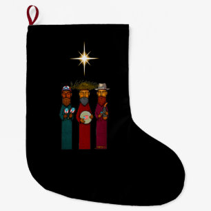 Puerto Rican Three Wise Men – Parranda Large Christmas Stocking