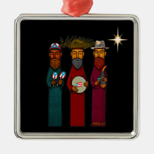 Puerto Rican Three Wise Men – Parranda Metal Ornament