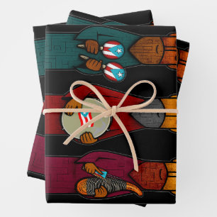 Puerto Rican Three Wise Men – Parranda Wrapping Paper Sheet