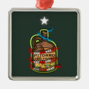 Puerto Rican Traditional Drink Boricua Xmas  Metal Ornament