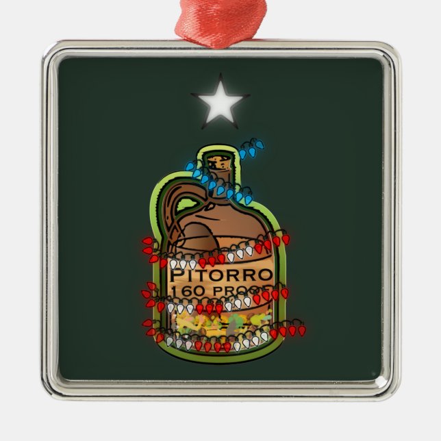 Puerto Rican Traditional Drink Boricua Xmas  Metal Ornament (Front)