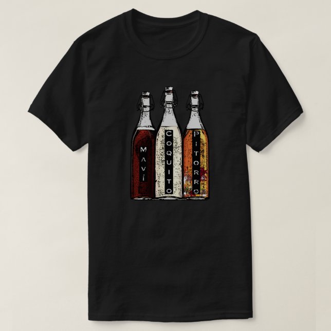 Puerto Rican Traditional Drinks T-Shirt (Design Front)