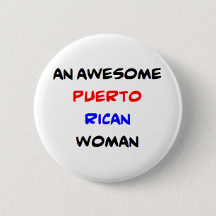 puerto rican woman, awesome coffee mug 6 cm round badge