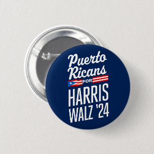 Puerto Ricans for Harris Walz 2024 6 Cm Round Badge