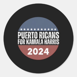 Puerto Ricans For Kamala Harris 2024 Classic Round Sticker