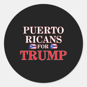 Puerto Ricans For Trump Patriotic American Pride Classic Round Sticker